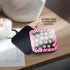 3dRose cst_61793_2 Cute Black Skulls with Bows on Pink Zebra-Soft Coasters, Set of 8...
