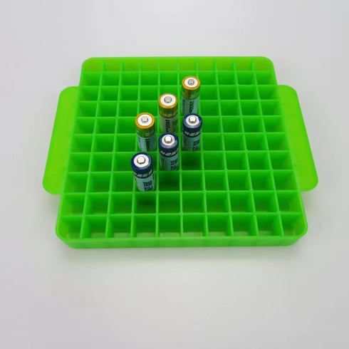 100 Slot Battery Storage Organizer, AA Battery Case Holder Storage Vault Container for Drawer Organization Holds 100 AA Batteries (Batteries Not I...