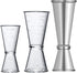 Double Clear Plastic and Stainless Steel Japanese Style Jigger, Set of 3, Cocktail Measuring Shot Glasses Drink Spirit Measure Cup for Bar Party K...
