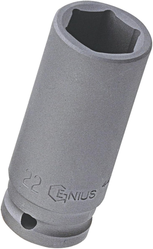 Genius Tools 1/2" Dr. 12mm Deep Impact Socket (CR-Mo) - 447812...