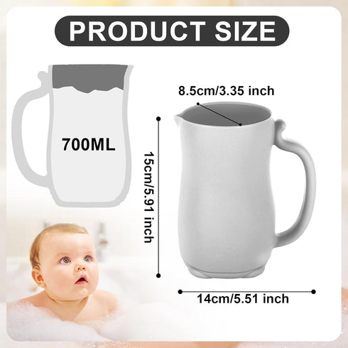 Baby Bath Rinse Cup, Silicone Rinse Shampoo Rinser Baby Hair Rinse Cup with Easy-to-grip Handle to Rinse Soap & Shampoo for Baby Bath Essentials(S...