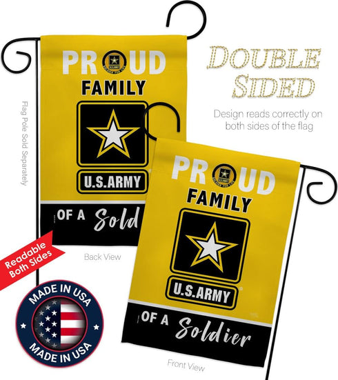 Breeze Decor Proud Family Soldier Garden Flag Armed Forces United State American Military Veteran Retire Official House Decoration Banner Small Ya...