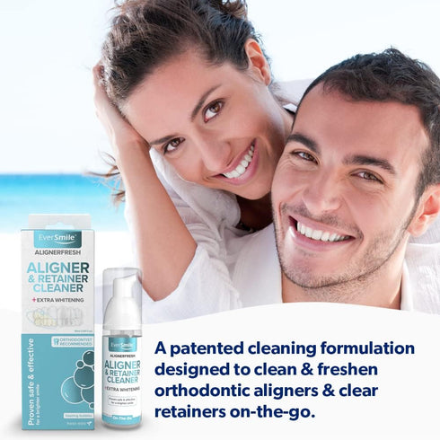 EverSmile AlignerFresh Extra Whitening Aligner & Retainer Cleaning Foam. AlignerFresh Cleaning Foam for Invisalign, ClearCorrect, Essix, Hawley Tr...
