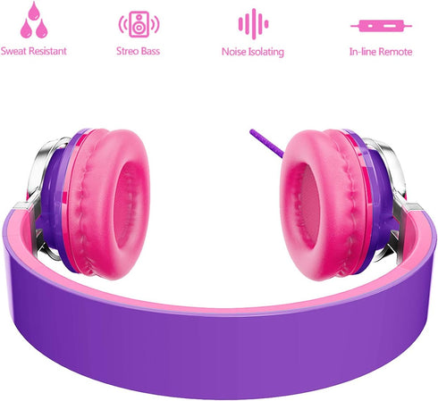 ELECDER i39 Headphones with Microphone Foldable Lightweight Adjustable On Ear Headsets with 3.5mm Jack for Cellphones Computer MP3/4 Kindle School...