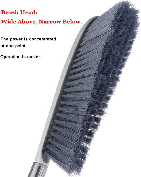 Tian Chen Hand Broom, 14 inch Large Counter Duster, Slightly Stiff Plastic Bristle Brush with Long Handle, Sweep for Furniture, Floor, Bench, Carp...