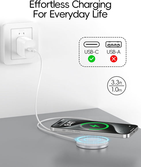 for Apple Mag-Safe Charger, Magnetic Wireless Charger for iPhone 15/14/13/12 Series, Strong Magnetic Charging Pad with Fast Charging Capability - ...