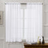 MYSTIC-HOME Sheer Curtains White 45 Inch Length, Rod Pocket Voile Drapes for Living Room, Bedroom, Window Treatments Semi Crinkle Curtain Panels f...