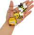 JZK 30 Pcs Cute honey bee keyrings set for kids, mini rubber keychains for children birthday party favours, kids party bag fillers, kids party tha...