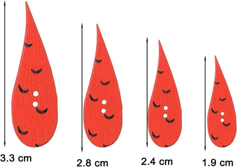EORTA 200 Pcs Red Carrot/Water Drop Shaped Buttons Creative Wooden Snowman Nose Buttons with 2 Holes for DIY Crafting Sewing Decortaion, 4 Sizes...