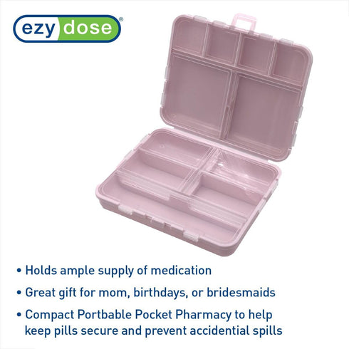 Ezy Dose Foldable Pill Case, Medicine Planner, Vitamin Organizer Box, Convenient and Easy to Use, 11 Individual Compartments with Various Sizes, T...