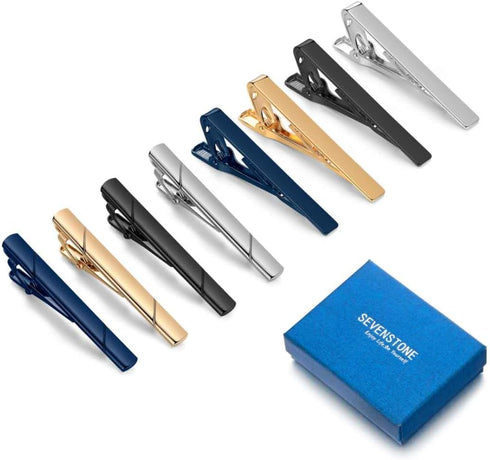 4 Pcs Tie Clips for Men Tie Pin Set Ties Necktie Business Bar Clips...