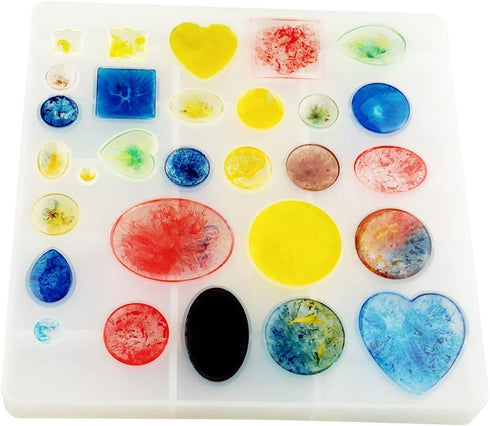 Jewelry Casting Molds,Gem Jewelry Silicone Casting Mold, for Resin Epoxy DIY Crafting, Earring, Pendant, Studs Jewelry Making (Small)...