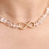 XUUU Choker Necklace for Women Men Infinity Charm Plated 14k Gold Tumbled Clear Quartz Natural Energy Healing Crystals and Gemstones Necklaces...