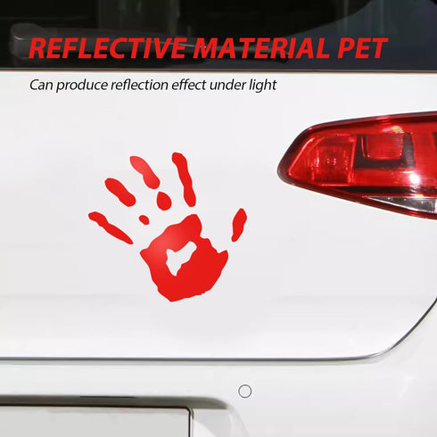 2 PCS Personalized Car Mirror Decorative Sticker, 4.13" x 3.93" Personalized Hand Print Car Rearview Mirror Decal, Product Compatible with Most Ca...