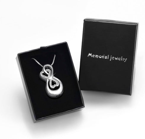 Infinity Love Urn Pendant Stainless Steel Snake Chain Cremation Jewelry for Ashes for Woman Free Filling Tools Include...