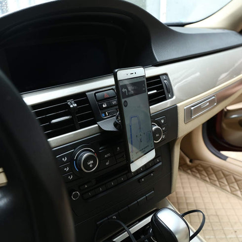 Aluminum Alloy Car Center Console Air Vent Mobile Phone Holder for BMW 3 Series E90 E92 2005-2012 Car Accessories (Black)...
