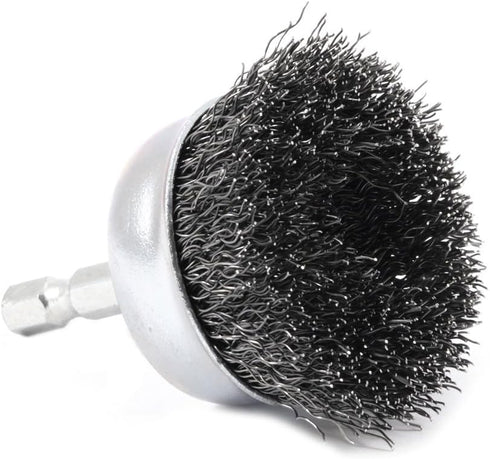 Forney 72729 Wire Cup Brush, Coarse Crimped with 1/4-Inch Hex Shank, 2-Inch-by-.012-Inch, Silver...