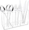 Rainmae Acrylic Cutlery Storage Organizer, Plastic Cutlery Utensil Holder Storage Organizer Caddy for Kitchen Countertop Organization - Holds Fork...