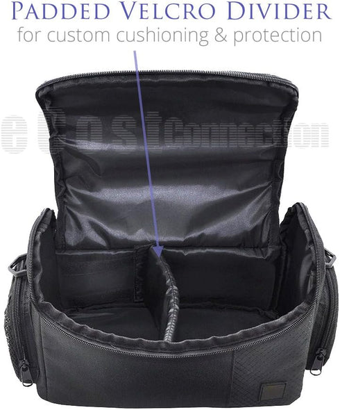 Deluxe Large Digital Camera/Video Padded Carrying Bag/Case for Nikon, Sony, Pentax, Olympus Panasonic, Samsung, and Canon DSLR Cameras & eCostConn...