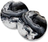 Black Marble | Car Coasters for Drinks Set of 2 | Perfect Car Accessories with Absorbent Coasters. Car Coaster Measures 2.56 inches with Rubber Ba...