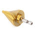 COMOWARE Hex Shank HSS Step Drill Bit with Two Spiral Flutes and Titanium Coating - 10 Step Sizes (1/4” – 1-3/8”) - Ideal for Metal, Stainless Ste...