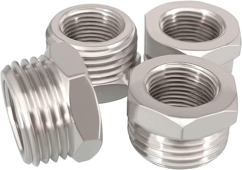 Nickel Plated Brass Reducer Faucet Adapter G 1/2 Male to 3/8 Female Compression Hose Fitting Water Supply Line Adapter for Kitchen Bathroom Plumbi...