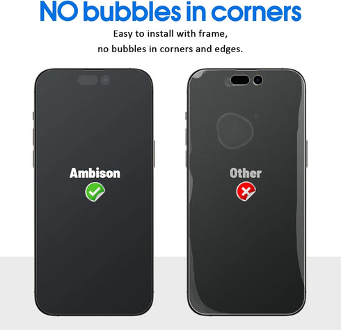 Ambison [2 Pack Matte Glass Screen Protector Designed for iPhone 14 Pro, Dynamic Island Compatible/Install Frame/Bubble Free/Anti-Glare, 9H Temper...