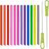 14 Pcs Reusable Silicone Straws 5.5" Mini Small Short Pipe Kids Straw for Baby Toddlers/Children Take & Toss/Tumbler, Chewy, Safe Smoothies Drinki...