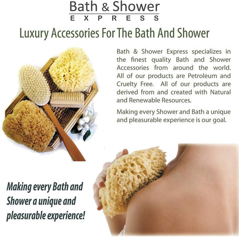 Sea Wool Sponge 5-6" (Large) by Bath & Shower Express ® Natural Renewable Resource, Esponja for Exfoliating and Washing Body...