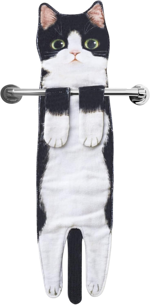 Cat Funny Hand Towels for Bathroom Kitchen - Cute Decorative Cat Decor Hanging Washcloths Face Towels Super Absorbent Soft - Housewarming Birthday...
