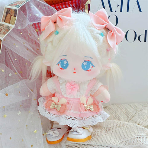 niannyyhouse 20cm Plush Doll Clothes Pink Headwear Shirt Skirt 8in Soft Stuffed Plush Toy Dress Up...