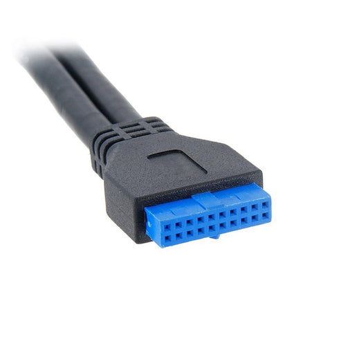 chenyang USB 3.0 Front Panel Header 19/20Pin 1 Male to 2 USB 3.0 Female Panel Port Extension Cable 1.64ft with Panel Mount Screw...