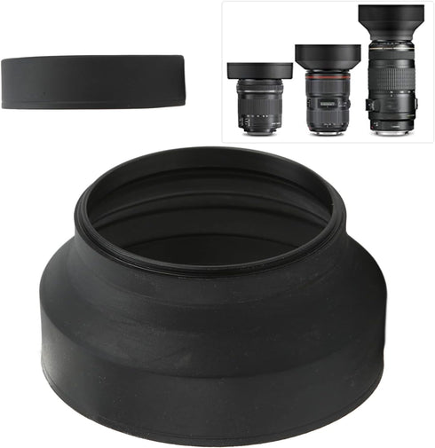 77mm Rubber Lens Hood, Lens Hood 3 In1 Universal Collapsible Camera Lens Hood with 3 Different Adjustable States (82mm)...