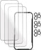 [7 in 1 iPhone 14 Pro Max - 3 Screen Protectors & 3 Camera Lens Protectors - 9H Shatterproof Tempered Glass Film with 1 Installation Frame, HD Cle...