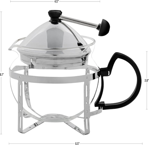 OVENTE Glass Teapot with Removable Stainless-Steel Infuser for Blooming Tea and Loose Leaf, 17oz Borosilicate Glass Tea Maker Perfect for Personal...