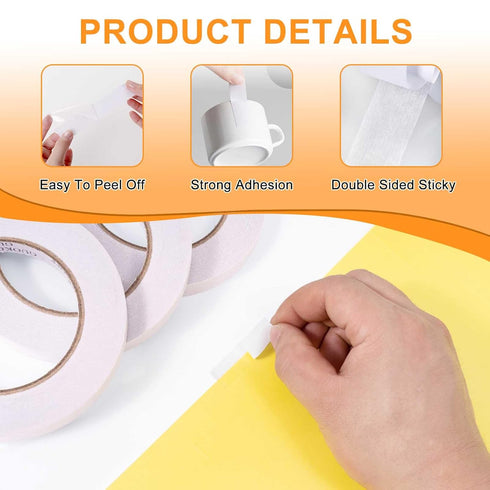 Double Sided Tape 1 Inch x 40 Yards - 2 Rolls, Strong Adhesive Double Sided Sticky Tape, Two Sided Tapes, Multipurpose Tape for Arts, DIY, Crafts,...