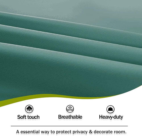 PONY DANCE Sidelight Door Curtain - Rod Pocket Blackout Panels Window Curtain Drapery Privacy Protect for Sliding Glass French Door with Bonus Tie...