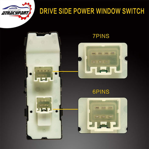 Master Power Window Switch Front Left Driver Side | with 1 Single AUTO | Replacement for Chrysler 200 300 Sebring Dodge Avenger Caliber Charger Ma...