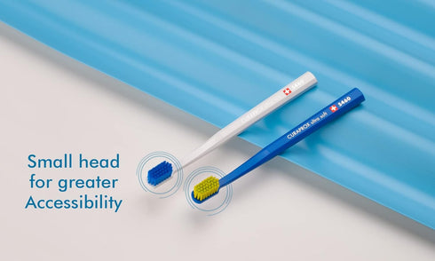 Curaprox CS 5460 Ultra-Soft Toothbrush for Adults with Ultra-Fine Filaments and Compact, Slightly Angled Toothbrush Head for Improved Tooth and Gu...