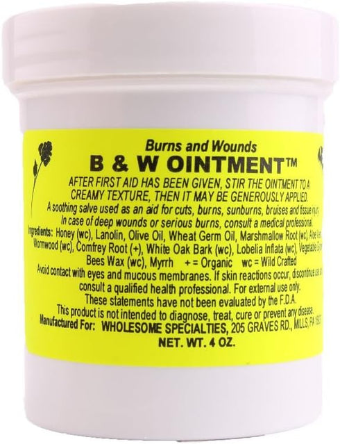 B & W (Burn and Wound) Ointment, 4 Oz. Container...