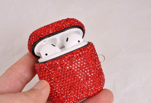 Sparkly Diamond Case for AirPods with Keychain, Shockproof Protective Premium Bling Rhinestone Cover Skin Compatible with AirPods Charging Case 2 ...