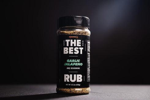 Kosmos Q The Best Garlic Jalapeno Rub - Garlic Jalapeno Pepper Seasoning & BBQ Dry Rub - Use on Chicken, Shrimp, Wings, Salmon & Veggies (15.1 oz)...