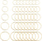 1 Box 5 Styles 100pcs Gold Earring Beading Hoops Round Circle Beading Hoop Brass Linking Earrings Beading Hoop Findings for Jewelry Making Supplie...