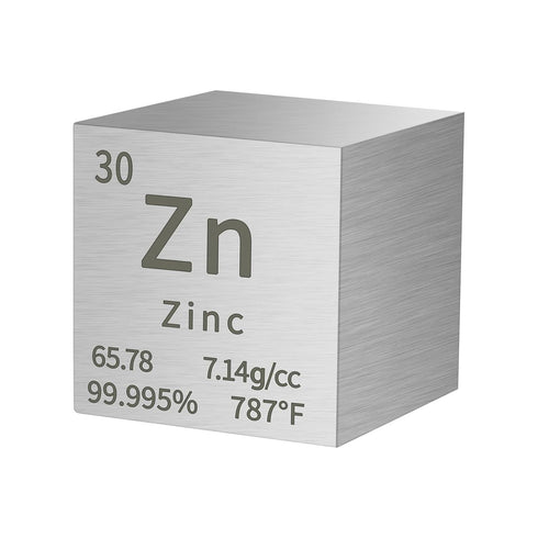 Zinc Cube Metal Density Cubes Pure Metal High Density Element Cube for Element Collections Lab Experiment Periodic Table Collection DIY Teacher Sc...