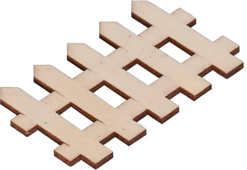 Tissting 100pcs Mini Wooden Fence Garden Wooden Crafts Lawn Fence DIY Wood Picket Wood Fence Mini Ornament for Miniature Fairy Garden Dollhouse(7....