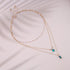 Boho Layered Emerald Pearl Choker Necklace Gold Emerald Pendant Necklace Tiny Pearl Station Necklace Green Gemstone Necklace Chain Jewelry for Wom...