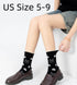 Flower Socks Women 5 Pairs Cute Retro Preppy High Ankle Cotton Sock Stripe Plaid Bow Socks...