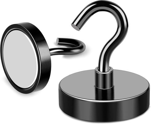 MIKEDE Magnetic Hooks Heavy Duty, 110LB+ Super Strong Magnet Hooks, Neodymium Earth Magnets with Hook for Hanging, Magnetic Metal Hanger for Cruis...