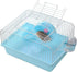 Pet Hamster Cage with Running Wheel Water Bottle Food Basin Portable Carrier House Mice Home Habitat for Going Out, Traveling (Blue)...