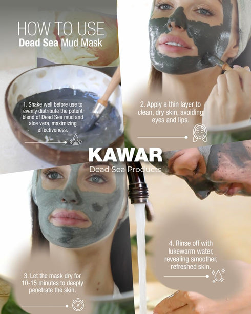 Dead Sea Mud Mask with Aloe Vera for Face and Body - Spa Quality Pore Reducer for Acne, Blackheads & Oily Skin, Natural Vegan Skincare for Women, ...